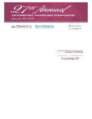 Fillable Online Optometric physician symposium - Triad Eye Fax Email ...