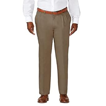 Buy Haggar Men's Work To Weekend Khakis Hidden Expandable Waist No Iron ...