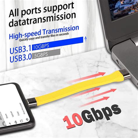 TECPHILE PD100W 10Gbps USB A to Type C Male FPC Cable | Concept Kart