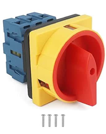 QWORK Changeover Switch 2 Positions 6 Terminals, Rotary Cam Selector ...