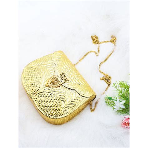 Buy Odette Gold Polish Royal Clutch Online