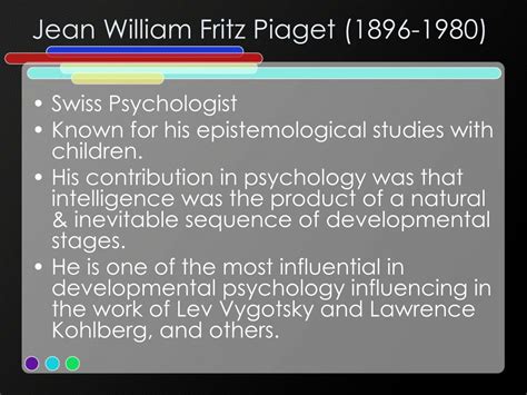 PPT - Jean Piaget's Cognitive Development Theory PowerPoint ...