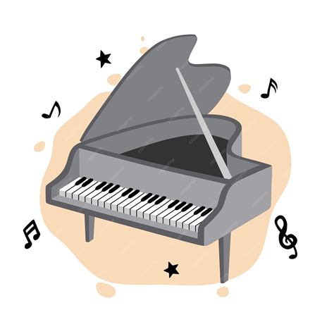 Premium Vector | Hand drawn cute piano in cartoon style