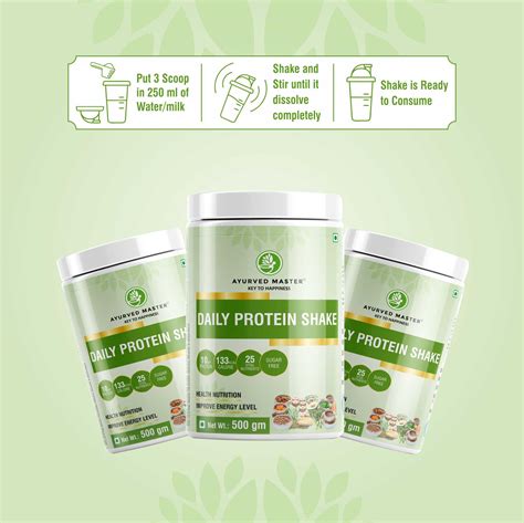 Ayurved Master 100% Vegan Daily Protein Shake Powder for Men & Women ...