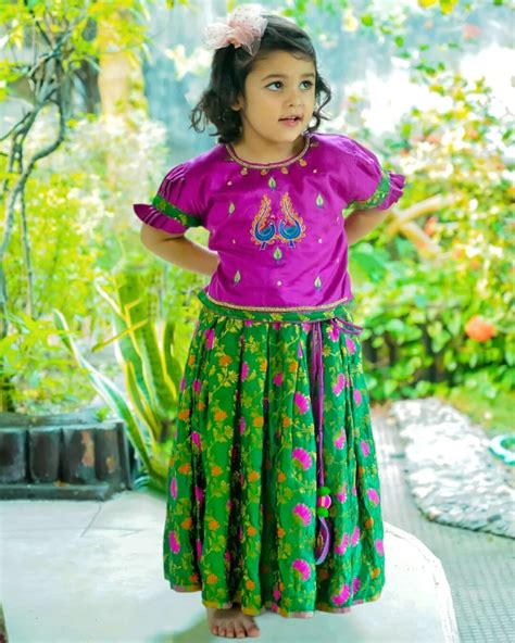 Girls : South Indian Pattu Silk Lehenga – Chanda Mama
