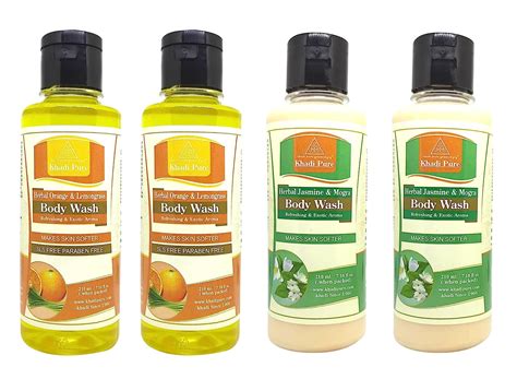 Buy Khadi Pure Jasmine Mogra & Orange Lemongrass Sls Body Wash, 210 Ml ...