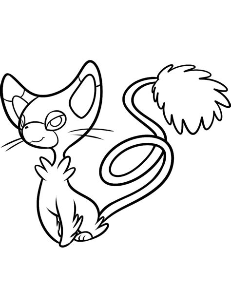 Glameow Pokemon coloring page - Download, Print or Color Online for Free