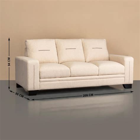 Buy Helios Quebec Nxt Fabric 3-Seater Sofa - Beige from Helios by Home ...