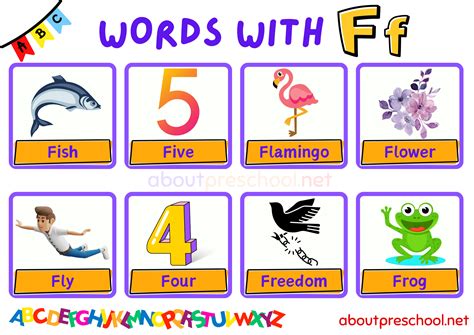 Words That Begin With F - About Preschool