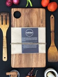 Wood Chop Single Piece Solid Acacia Wood Chopping Board (Small, 38 x 18 ...