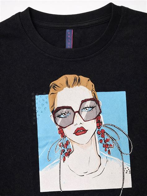 Buy Women Black Graphic T-Shirt | Kraus Jeans