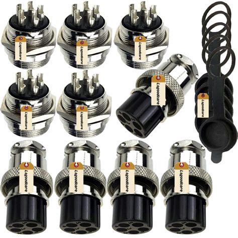 Buy Aviation Connector GX20, Lsgoodcare 5 Pin Male & Female 20mm Wire ...