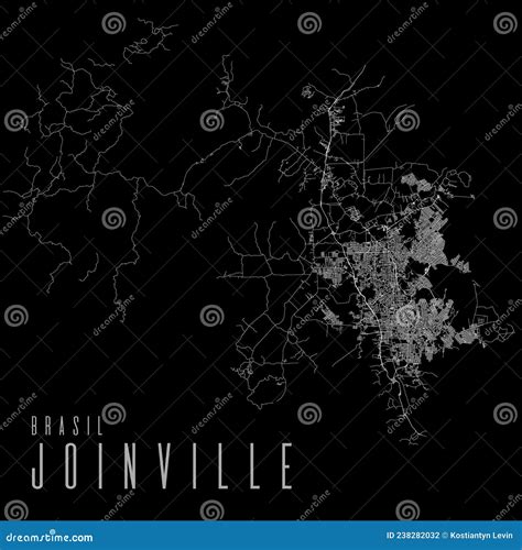Joinville City Vector Map Poster. Brazil Municipality Square Linear Street Map, Administrative ...