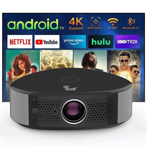 TONZO Portable Projector, 720p, 5000 Lumens, Android 9.0, Wi-Fi, HDMI ...