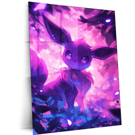 Eevee Metal Poster – Pokémon Wall Art in HD Purple & Pink Design ...