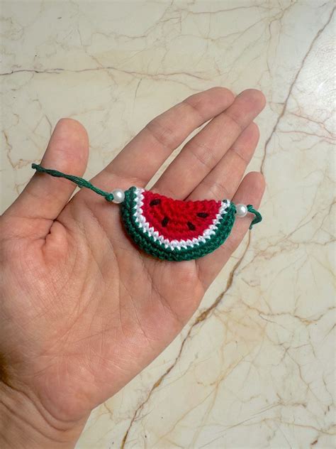 Crochet Rakhi - Watermelon