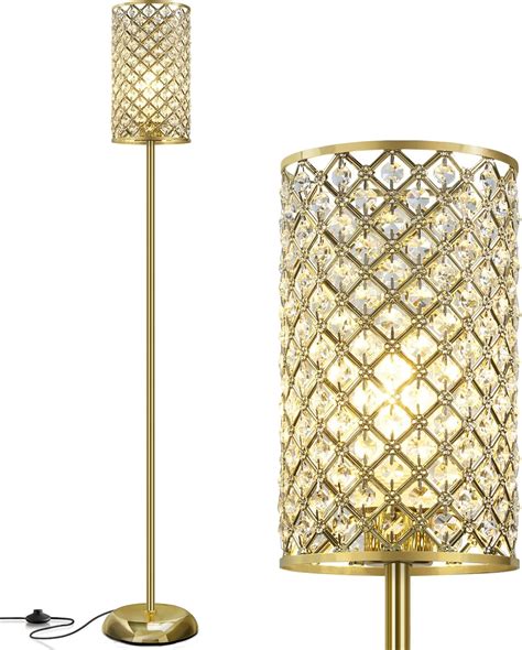 GyroVu Gold Floor Lamp,Elegant Crystal Floor Lamp Modern Standing Lamp ...