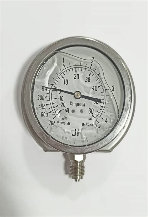 "Ji" Japsin Instrumentation 4" Economical Compound Gauge Glycerin ...
