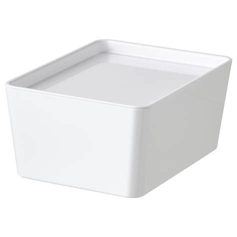 KUGGIS box with lid, white, 13x18x8 cm (5x7x3 ¼") - IKEA
