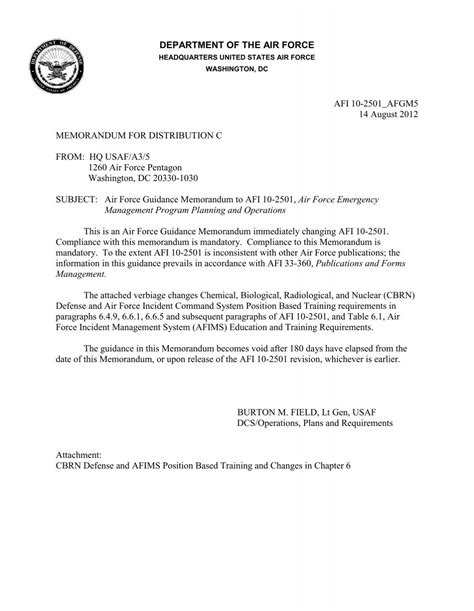 AFI 10-2501 - Air Force E-Publishing