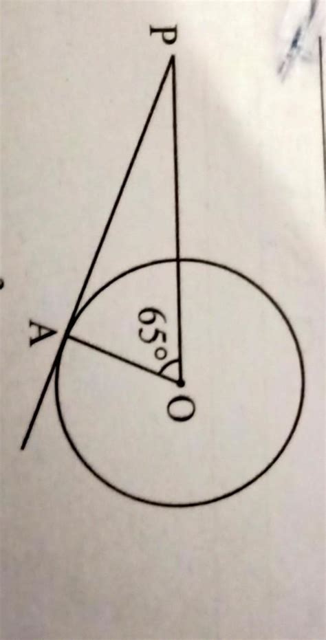 PA is a tangent drawn from an external point P to a circle whose centre ...