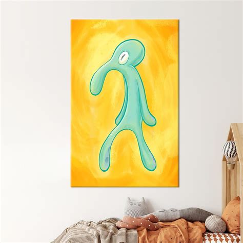 Squidward Art Canvas, Bold and Brash Art Canvas, Modern Wall Hanging ...