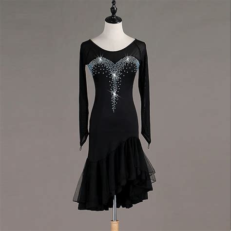 Dance Salsa Latin Dance Dress Crystals / Rhinestones Women's Training ...