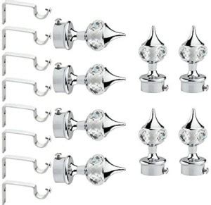 Primectrla Fab Silver Curtain Hooks, Curtain Knobs, Rod Rail Bracket ...