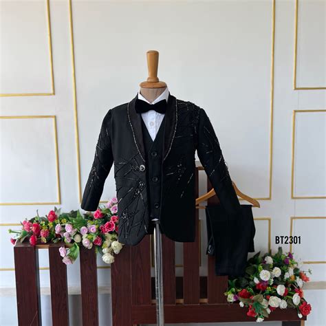 BT2301 🖤 Little Gentleman’s Starry Black Tux – Shine Like a Star! 🎩 ...