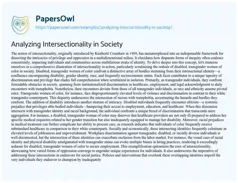 Image result for Intersectionality Sociology Example