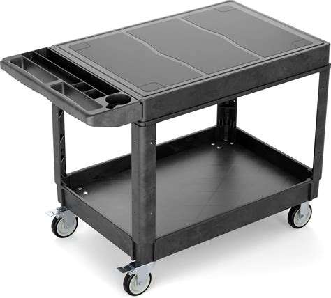 Amazon.com: ELAFROS Large Heavy Duty Plastic Utility Cart Flat top 42.5 ...