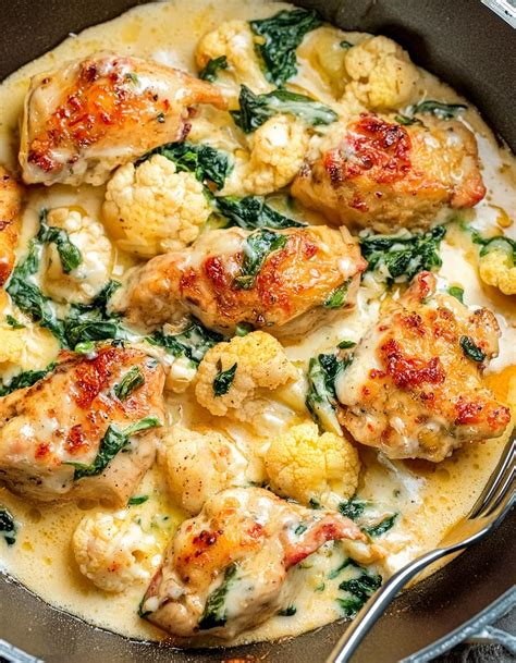 Healthy Creamy Chicken And Cauliflower Recipe - The Newlywed