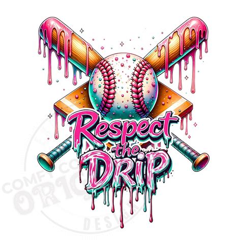 Baseball Ice Cream Drip PNG for Diy Teeshirt|ice Cream Sprinkle DTF ...