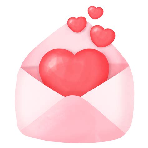 acuarela corazón carta ala feliz día de san valentín clipart 11026646 PNG