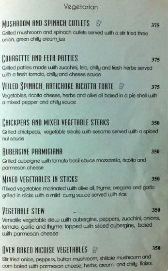 Menu at Azzuri Bay, Chennai, 13