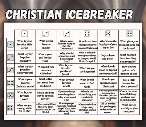 Christian Icebreaker Activity, Games for Youth Group, Printable Church ...