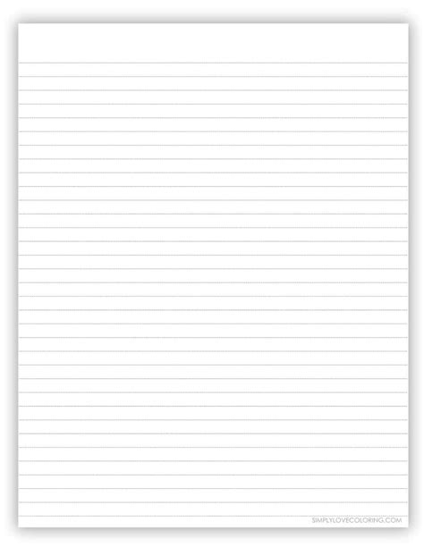 College Ruled Paper Printable (Free PDF Download) - Simply Love Coloring