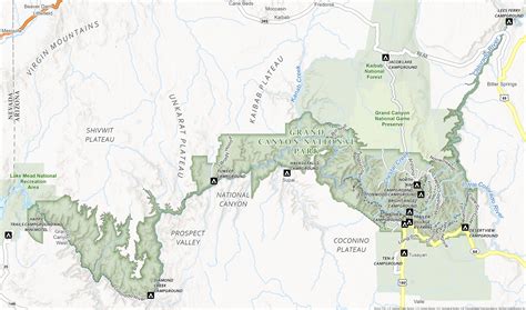 Arizona Grand Canyon National Park Map Things To Do And Lodging At
