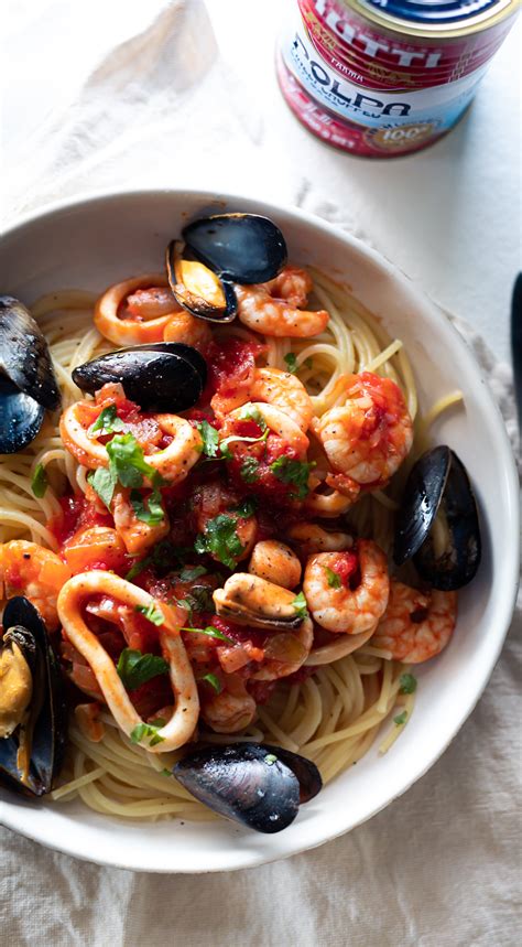 Spaghetti Agus Anlann Marinara Spaghettini Ai Frutti Di Mare Recipe