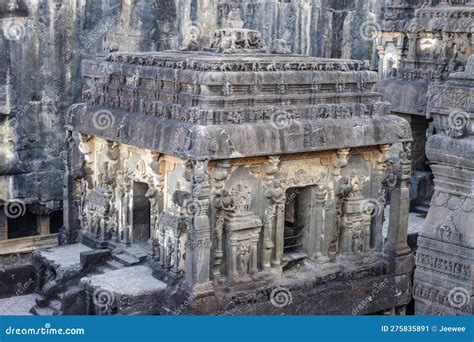 View at the Kailasa Temple, Ellora Caves, Maharashtra, India Stock ...