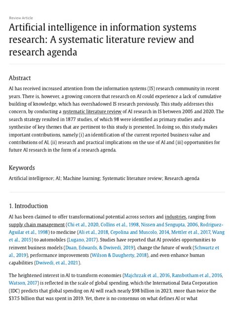 Artificial Intelligence in Information Systems Research - A Systematic ...