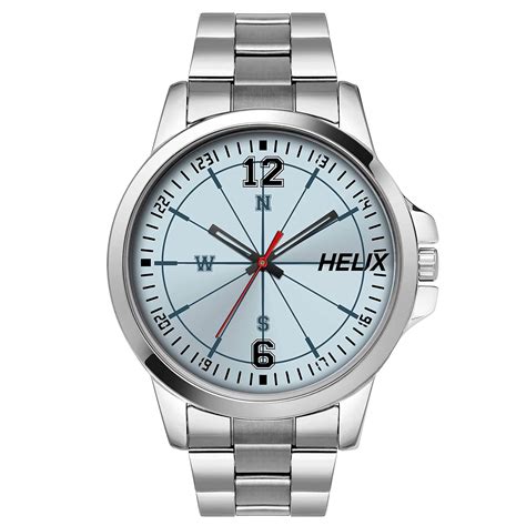 Helix by Timex Analog Watch for Man with Blue Round Dial & Silver ...