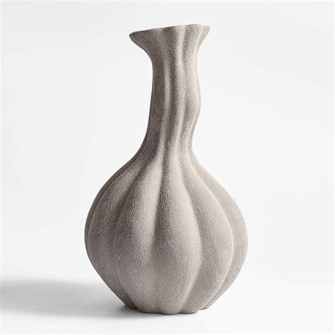 Gourdgeous Large Grey Earthenware Vase 21" | Crate and Barrel KSA