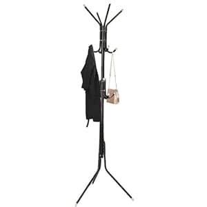 House of Quirk Coat Rack Freestanding Metal Coat Tree Hanger 12 Hooks ...
