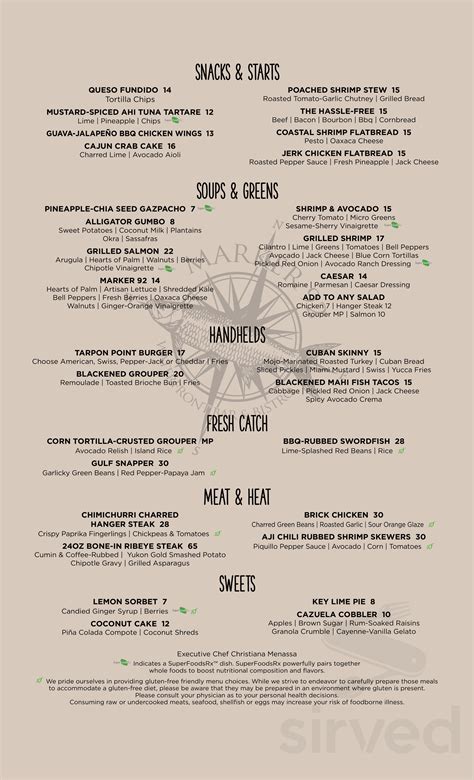 Marker 92 Waterfront Bar & Bistro menu in Cape Coral, Florida, USA