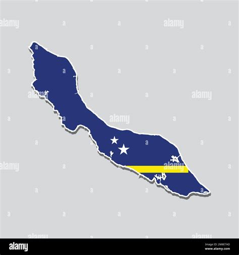 An illustration of the flag of Curacao on a Curacao map Stock Vector ...