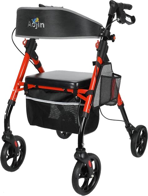 Amazon.com: HOMLAND Foldable Rollator Walkers with Seat for Seniors, 8 ...