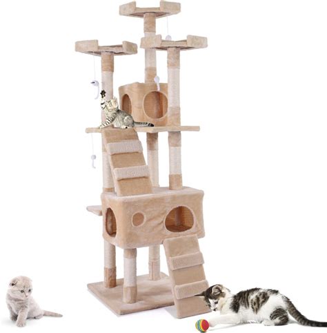 Buy COZIWOW 67” Tall Cat Trees and Towers with Scratching Posts Condos ...