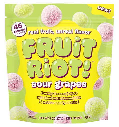 Fruit Riot Sour Candy Grapes, Made with Real Fruit, 8oz, Gluten-Free ...