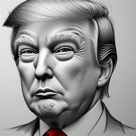 donald trump, Pencil Sketch, 3D - Arthub.ai